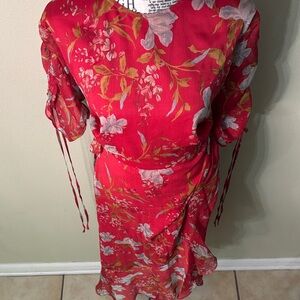 Vince Camuto Red Floral Maxi Dress